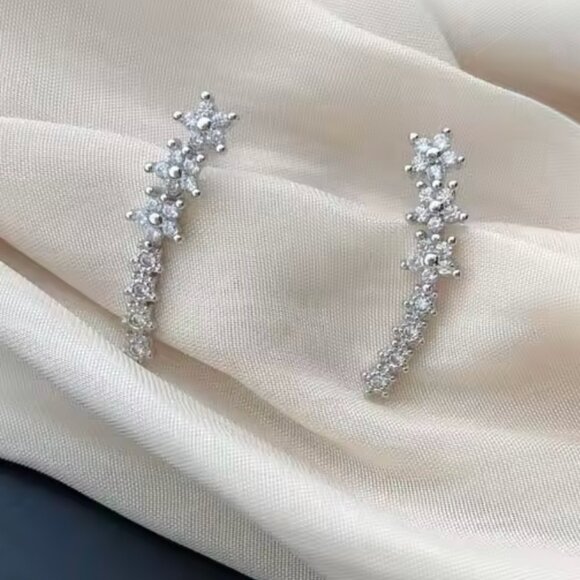 Rose Sakura Diamond Crawler Earrings - Picture 2 of 4